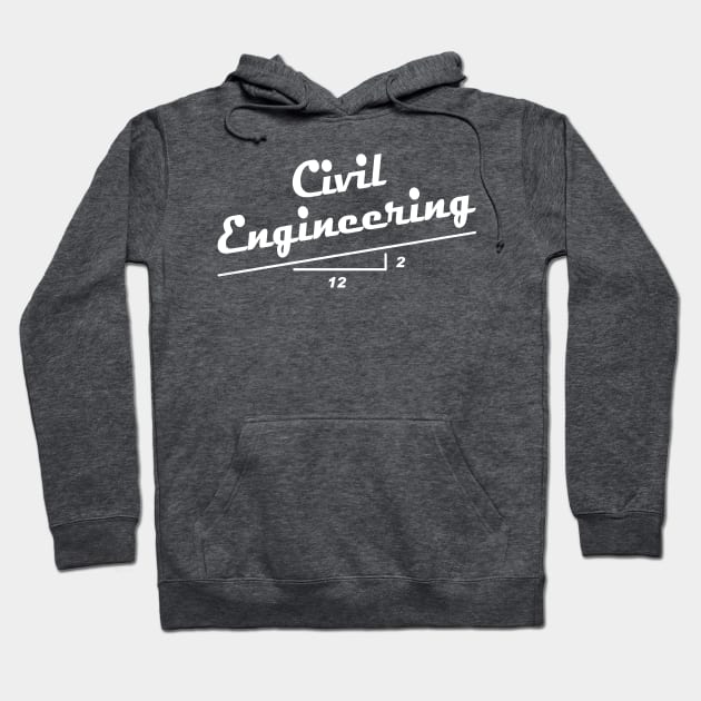 Civil Engineer Slope White Text Hoodie by Barthol Graphics